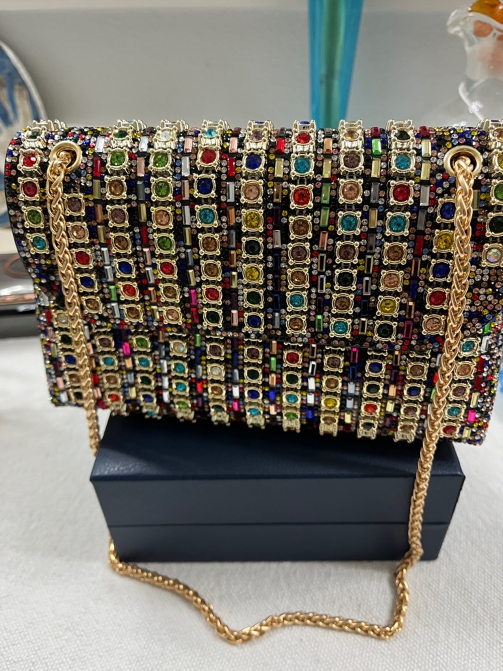 Contemporary Multi Colored Rhinestone Mini Crossover-New